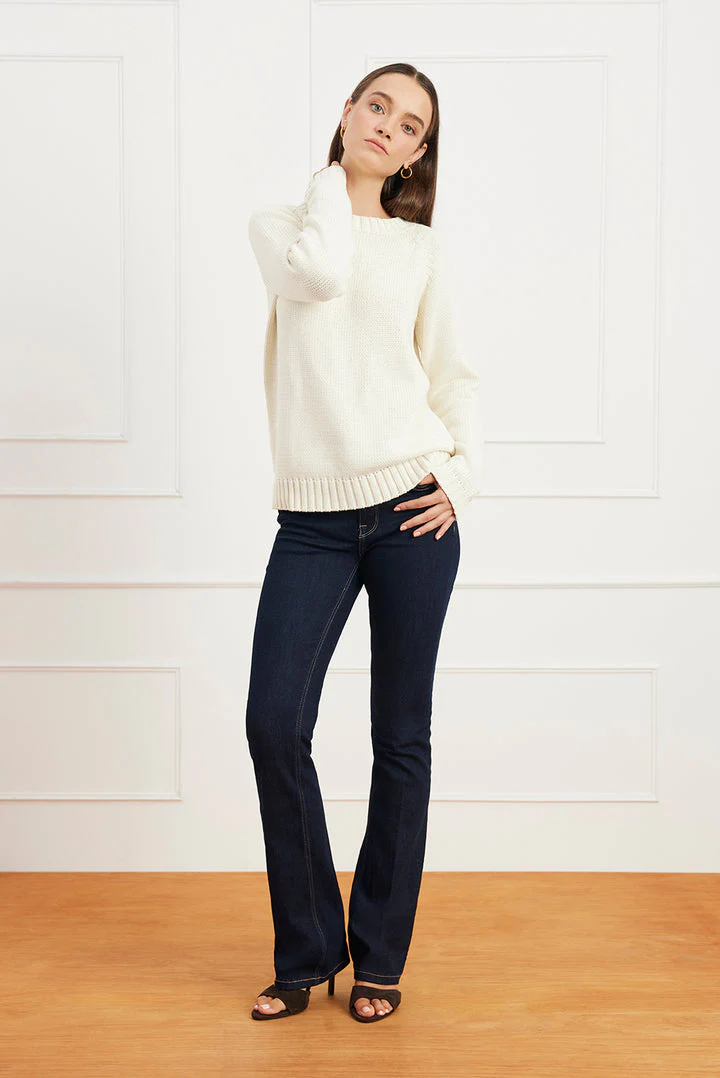 Aspen Cotton Crewneck Sweater in Oatmilk - Image 2