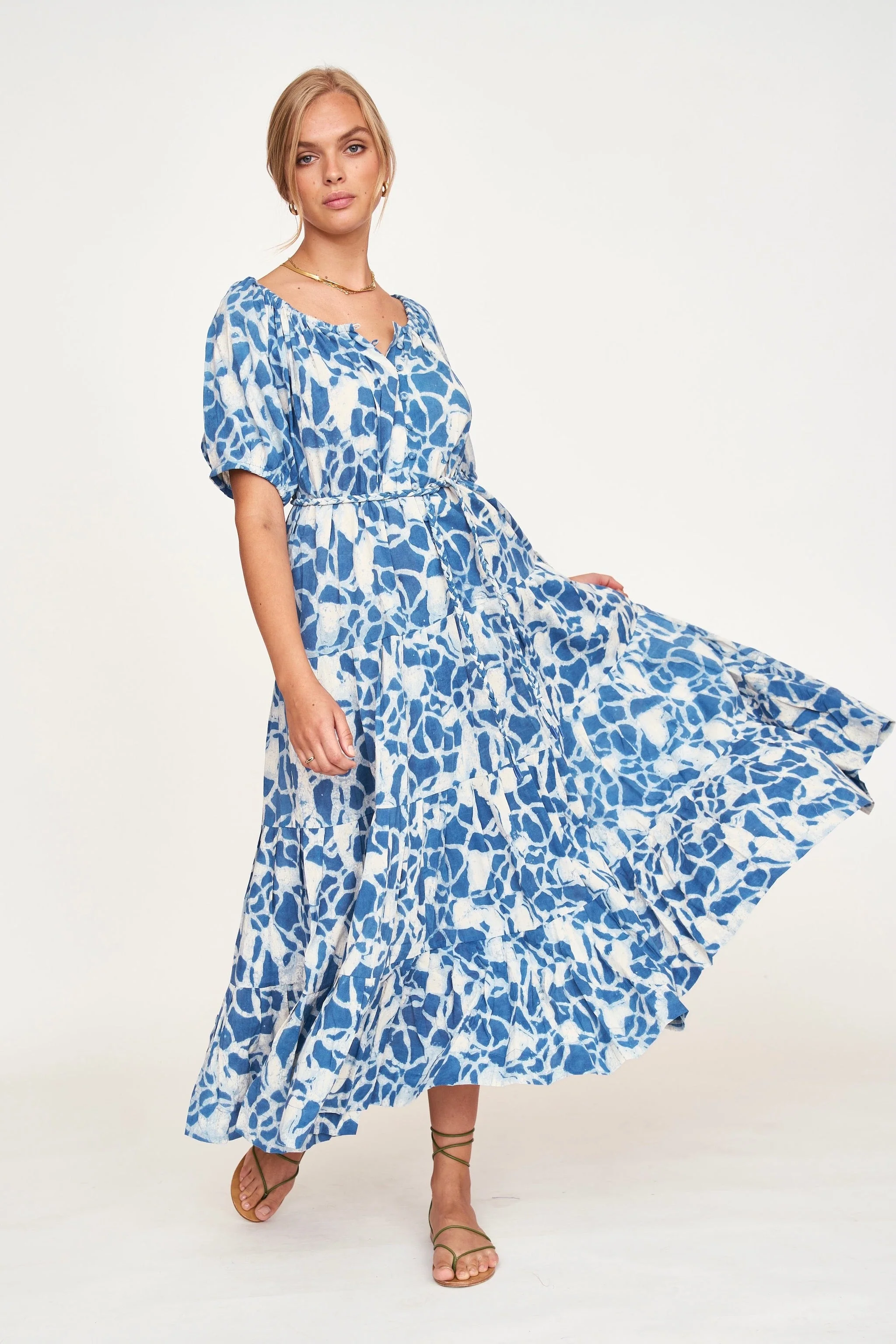 Capri Dress in Indigo Crackle - Image 4