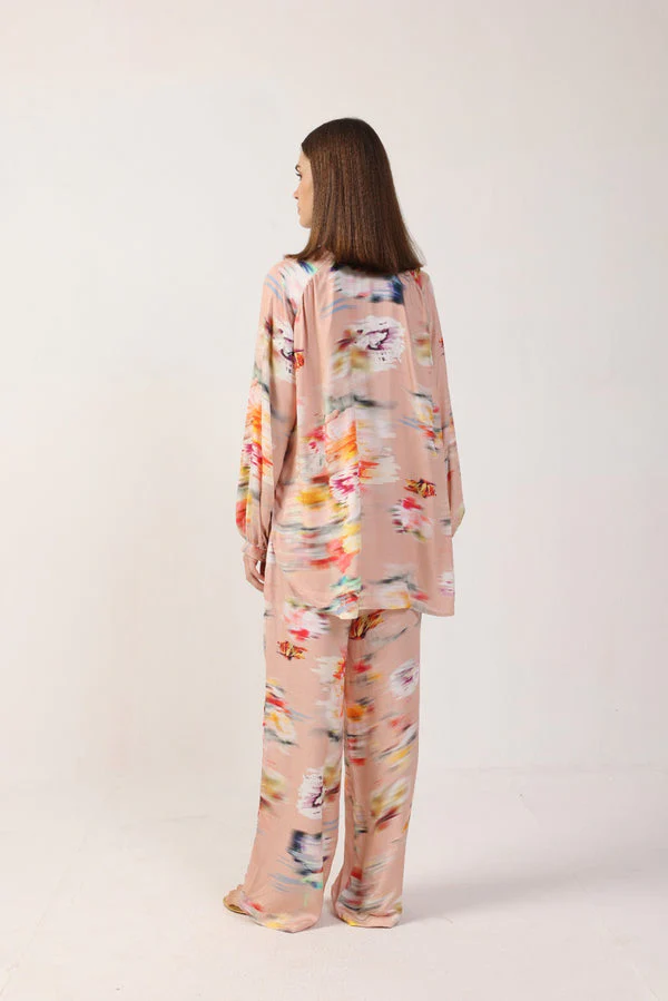 Carina Palazzo Pants in Flower Blur Print - Image 2
