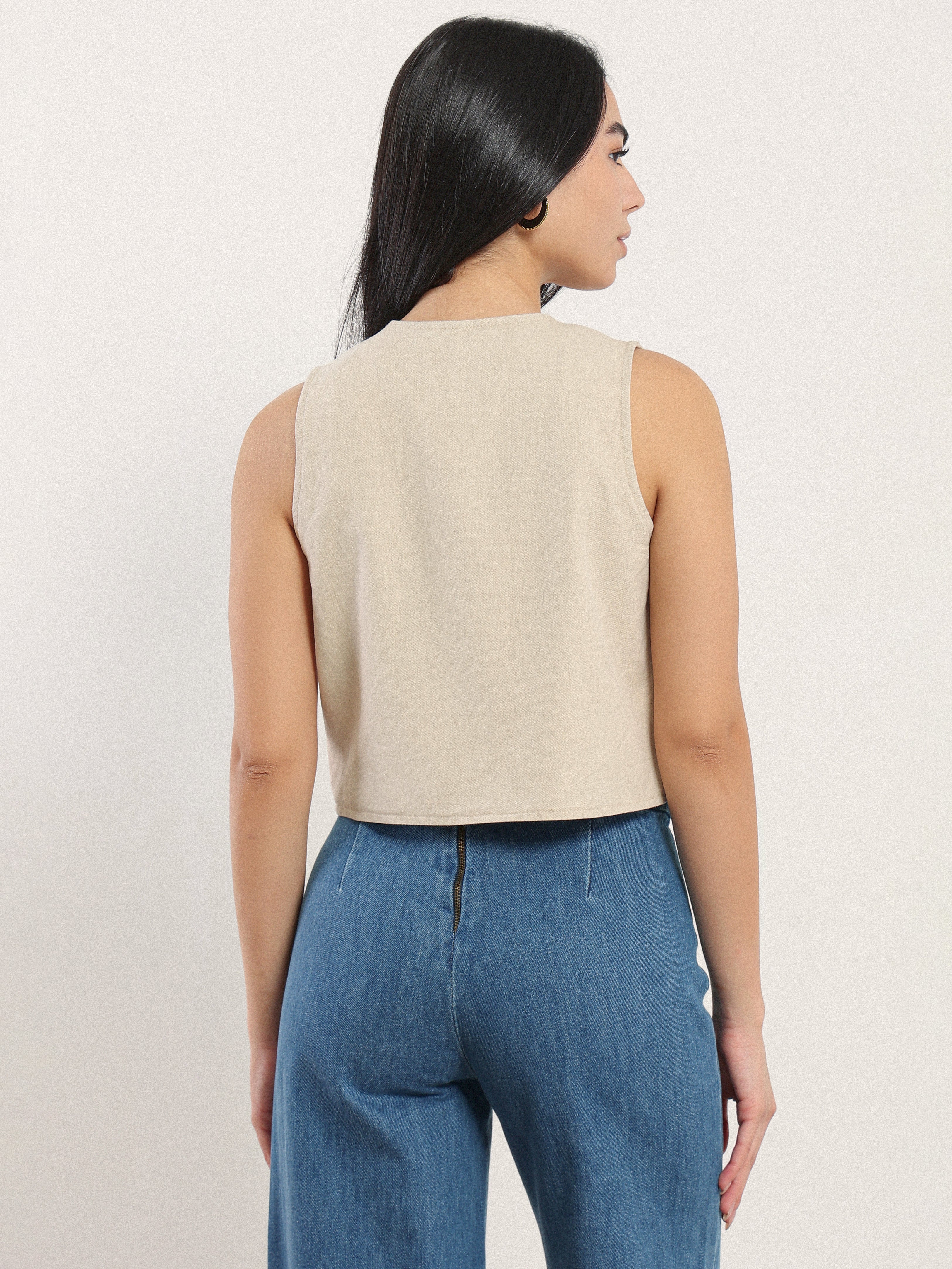 Charlie Short Vest in Nile Silt - Image 8
