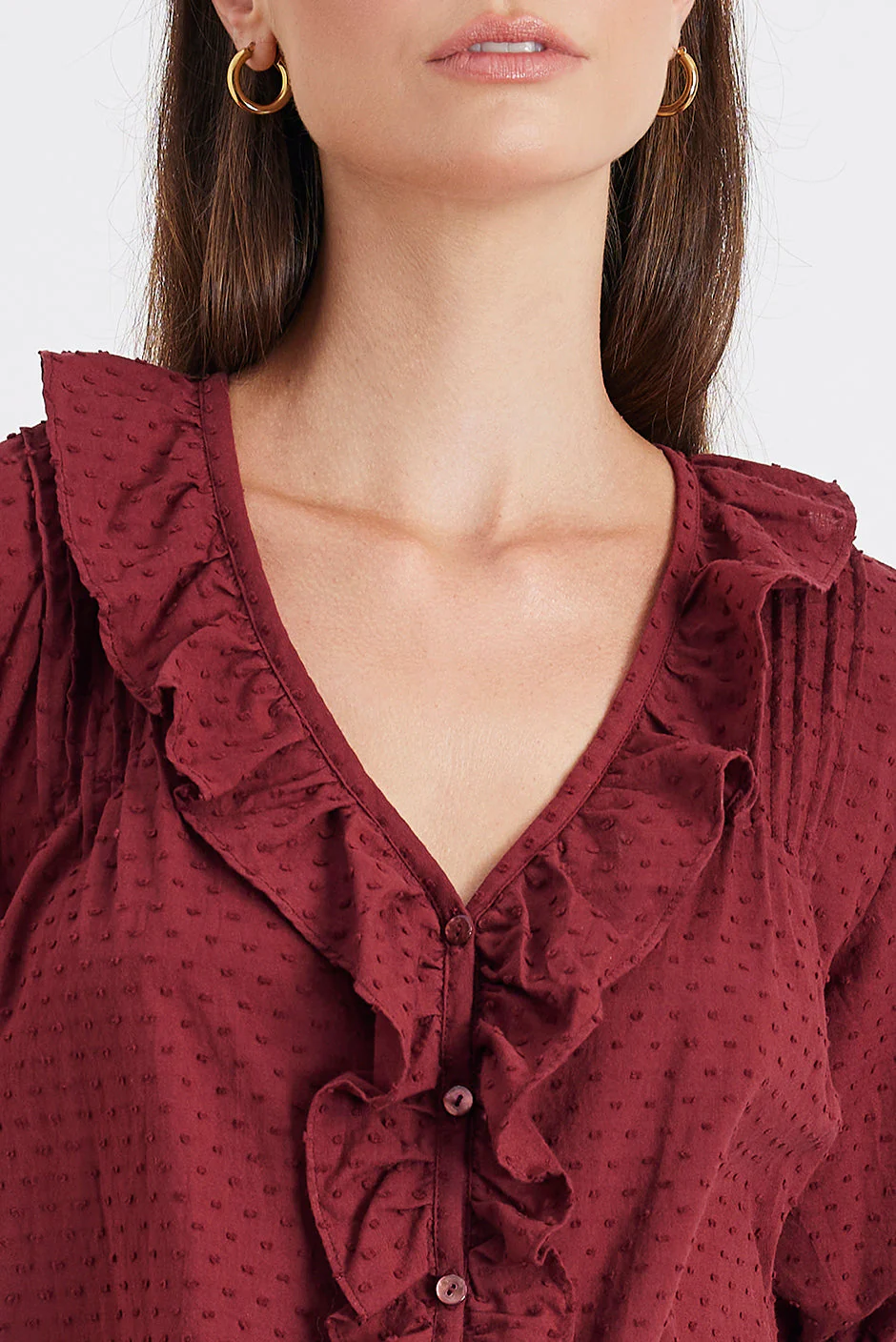 Chloe Shirt in Burgundy - Image 4