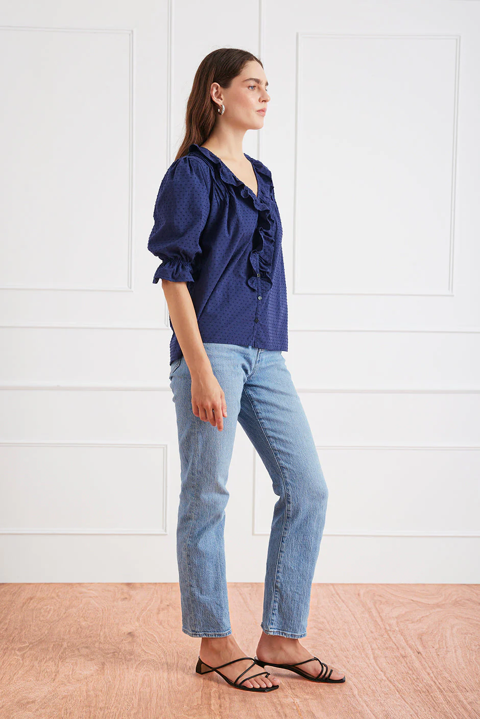 Chloe Shirt in Navy - Image 3