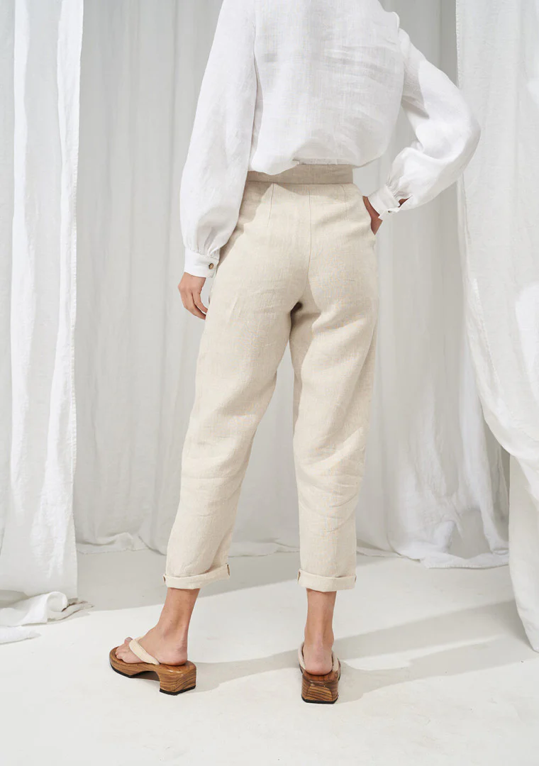 Delaney High Waisted Linen Pants - Image 4