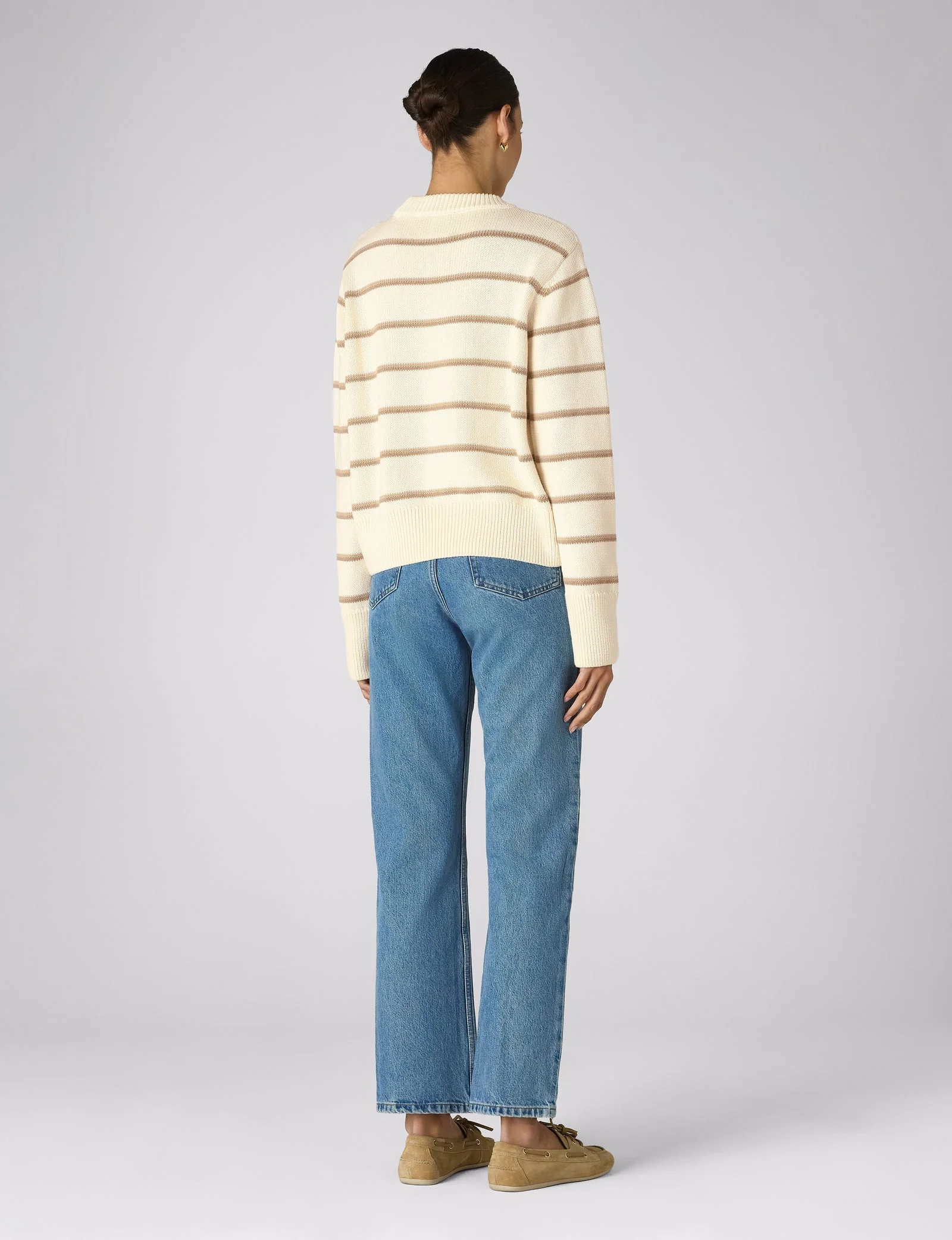Devon Cotton Jumper in Navy - Image 10