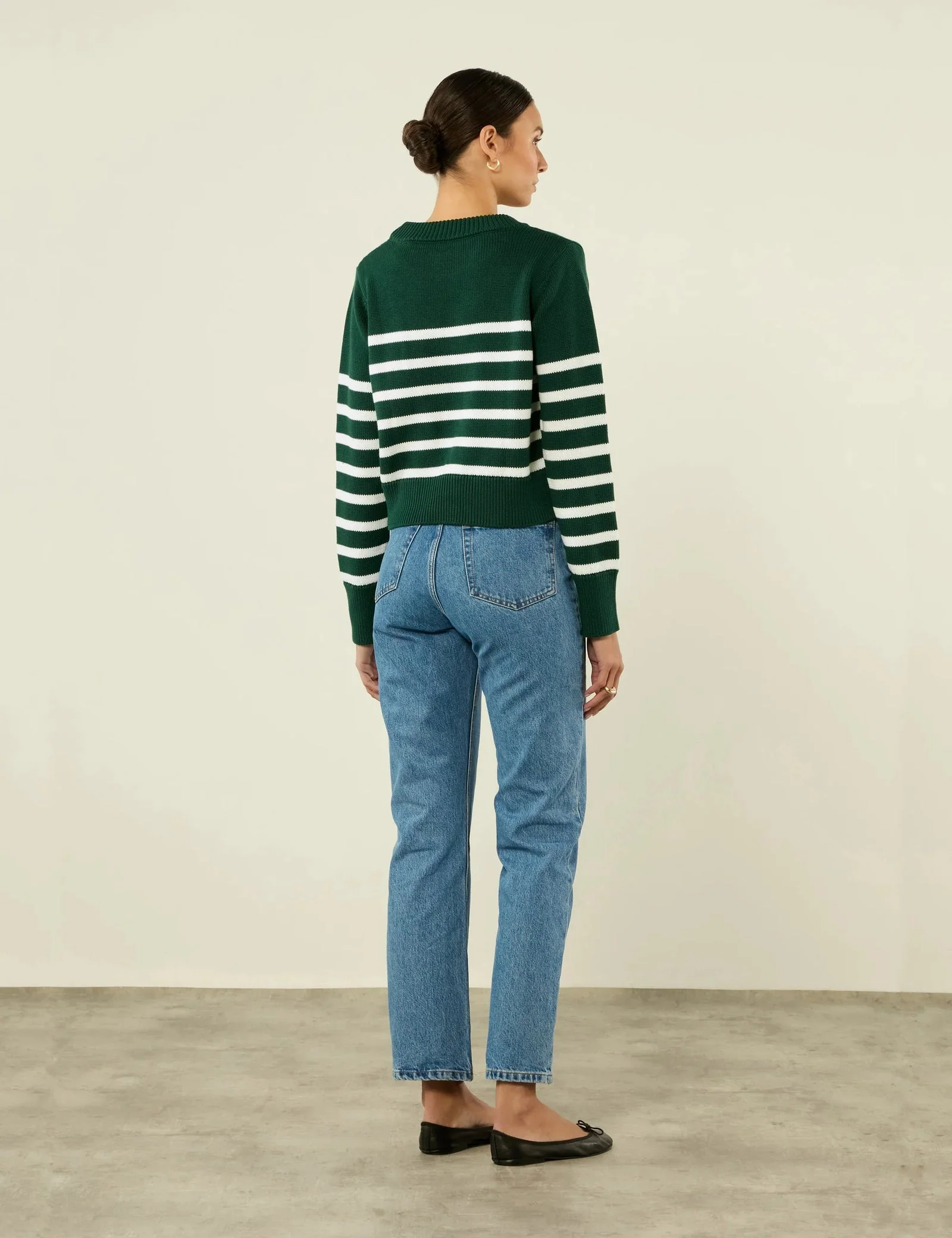 Devon Cotton Jumper in Navy - Image 7