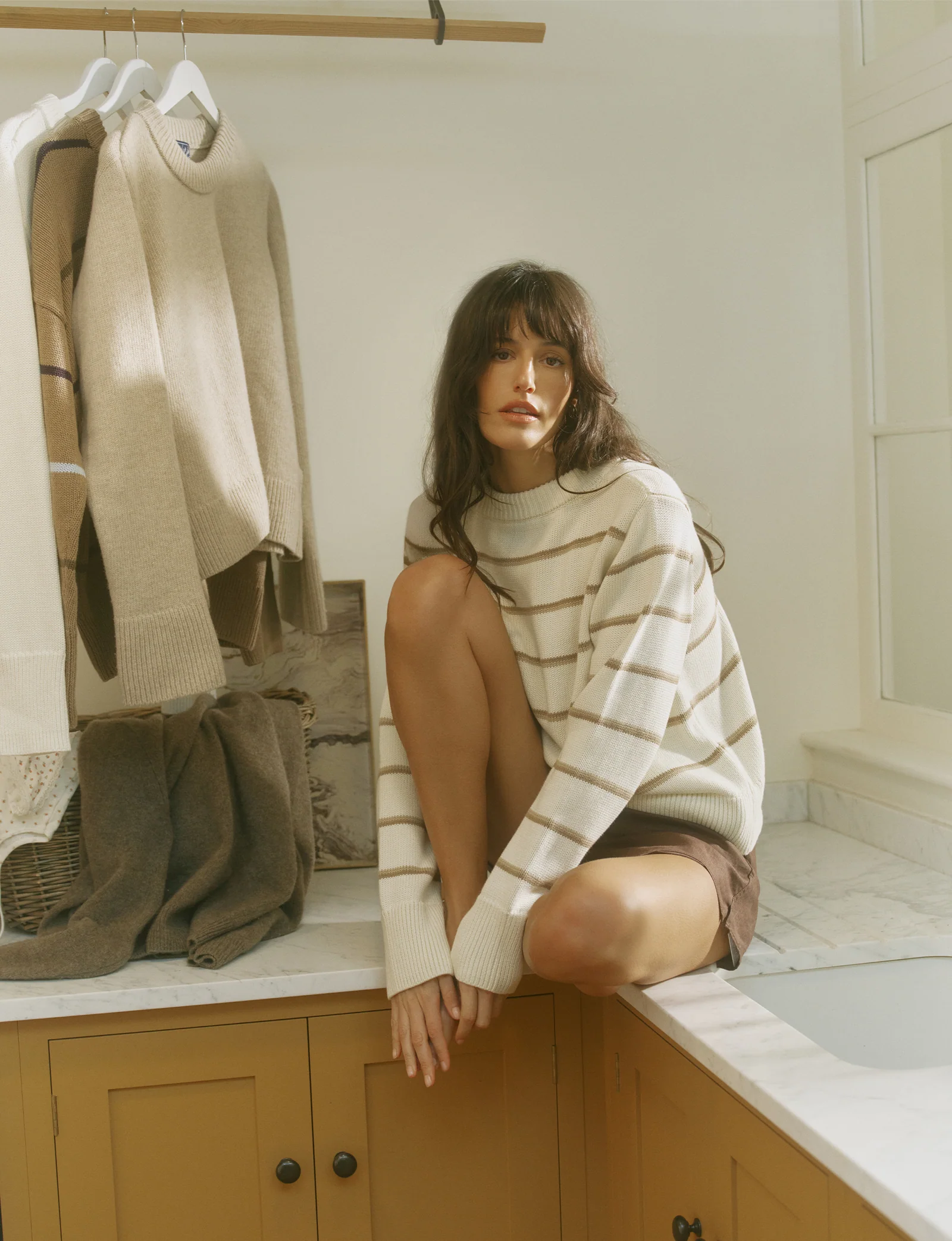 Devon Cotton Jumper in Navy - Image 8