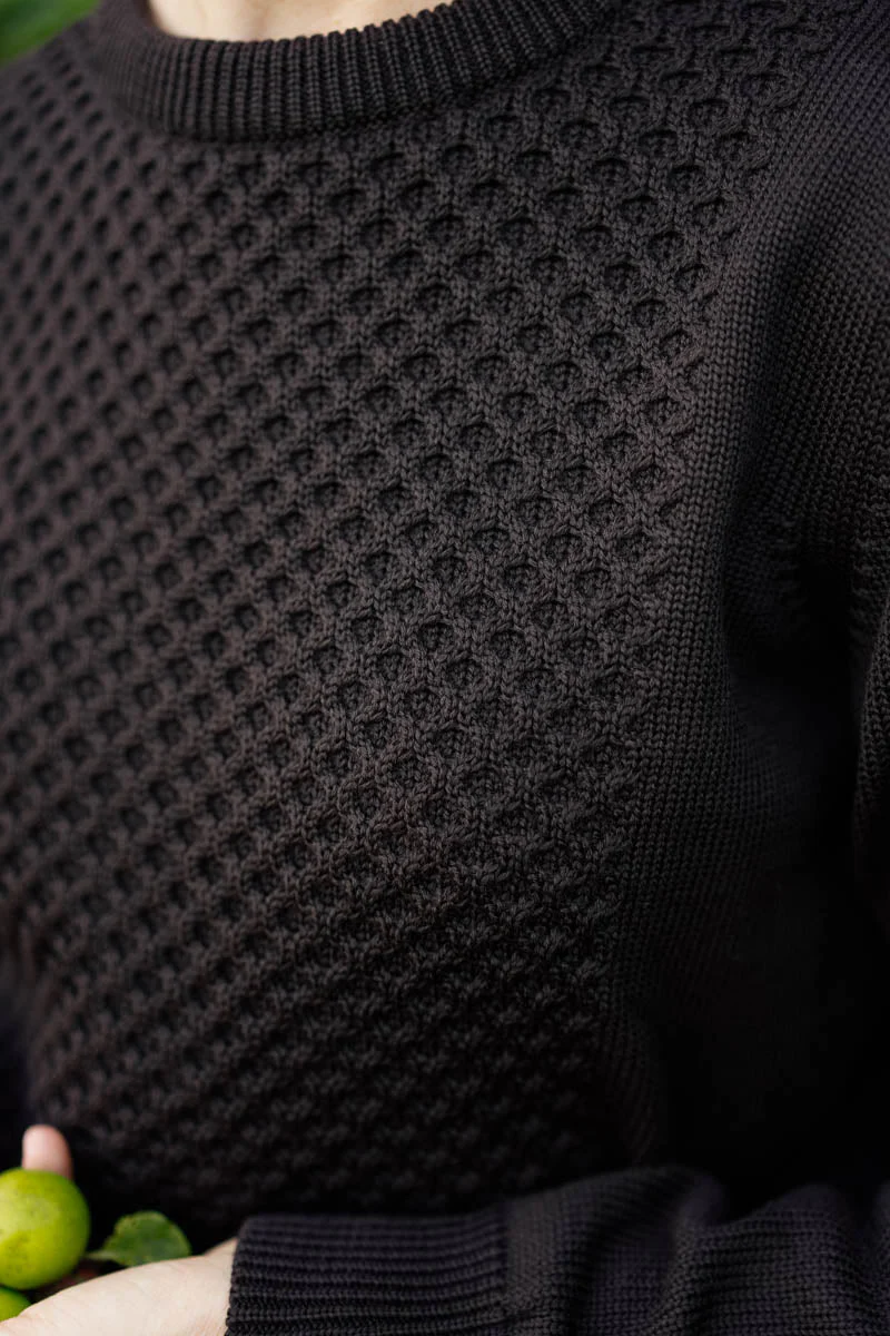 Elaine – Merino Wool Sweater in Charcoal Grey - Image 6