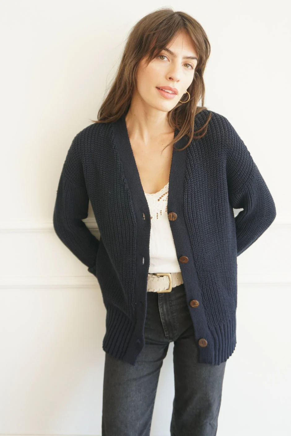 Emily Cardigan in Navy Blue - Image 2