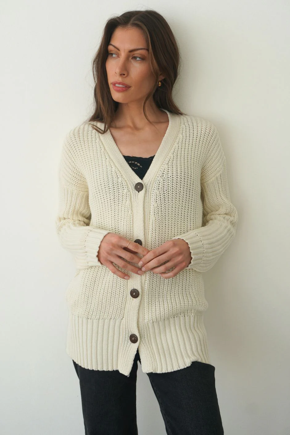 Emily Cardigan in Oat Milk - Image 2