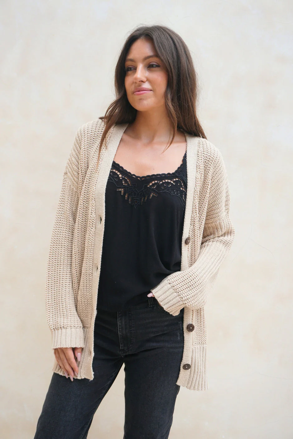 Emily Cardigan in Sand - Image 3