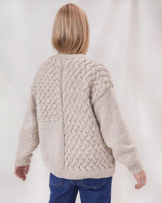 Heartbreaker Alpaca and Wool Textured Sweater in Beige - Image 2