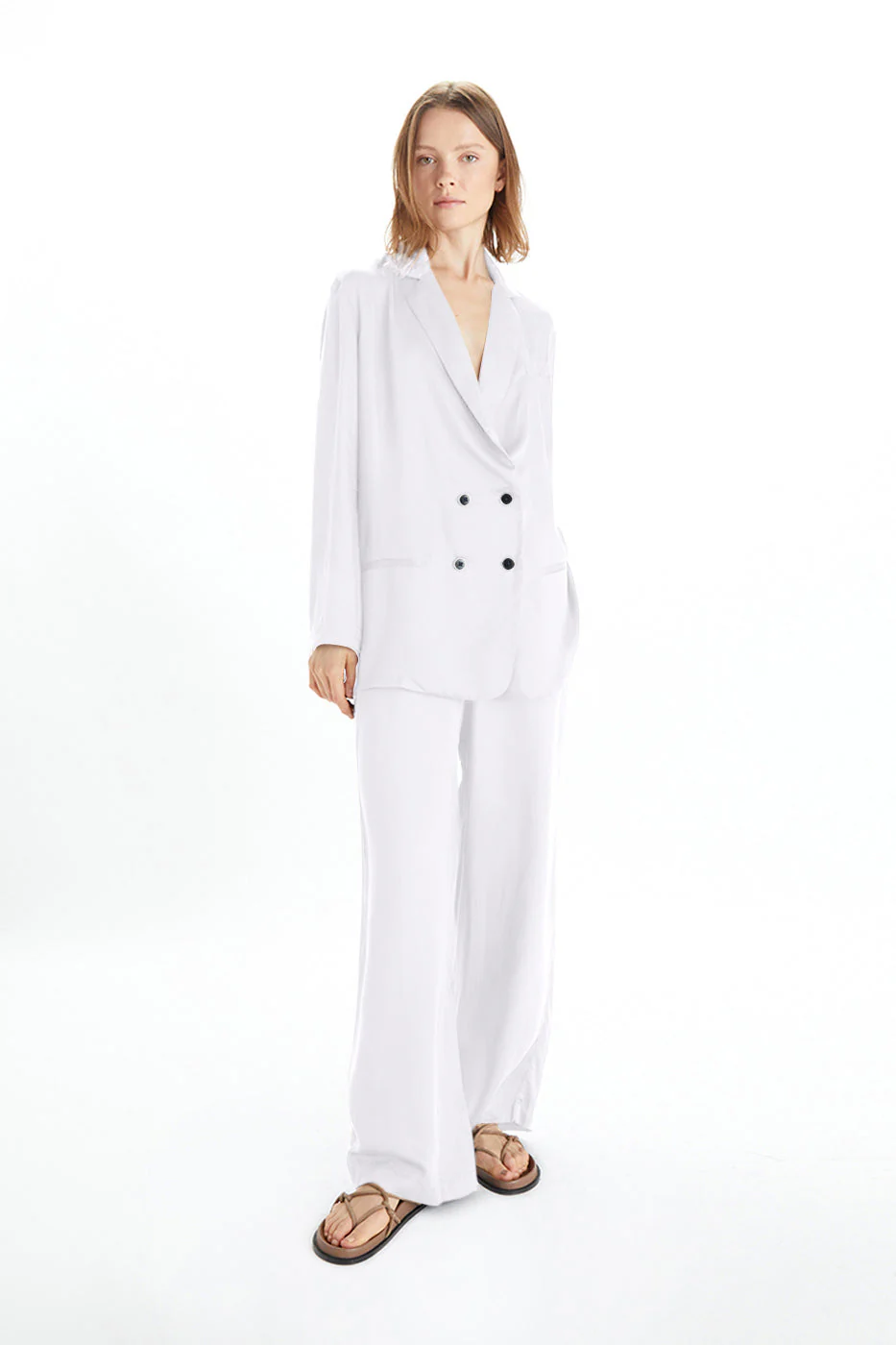 Jane Double Breasted Jacket - Satin Tencel - Image 26
