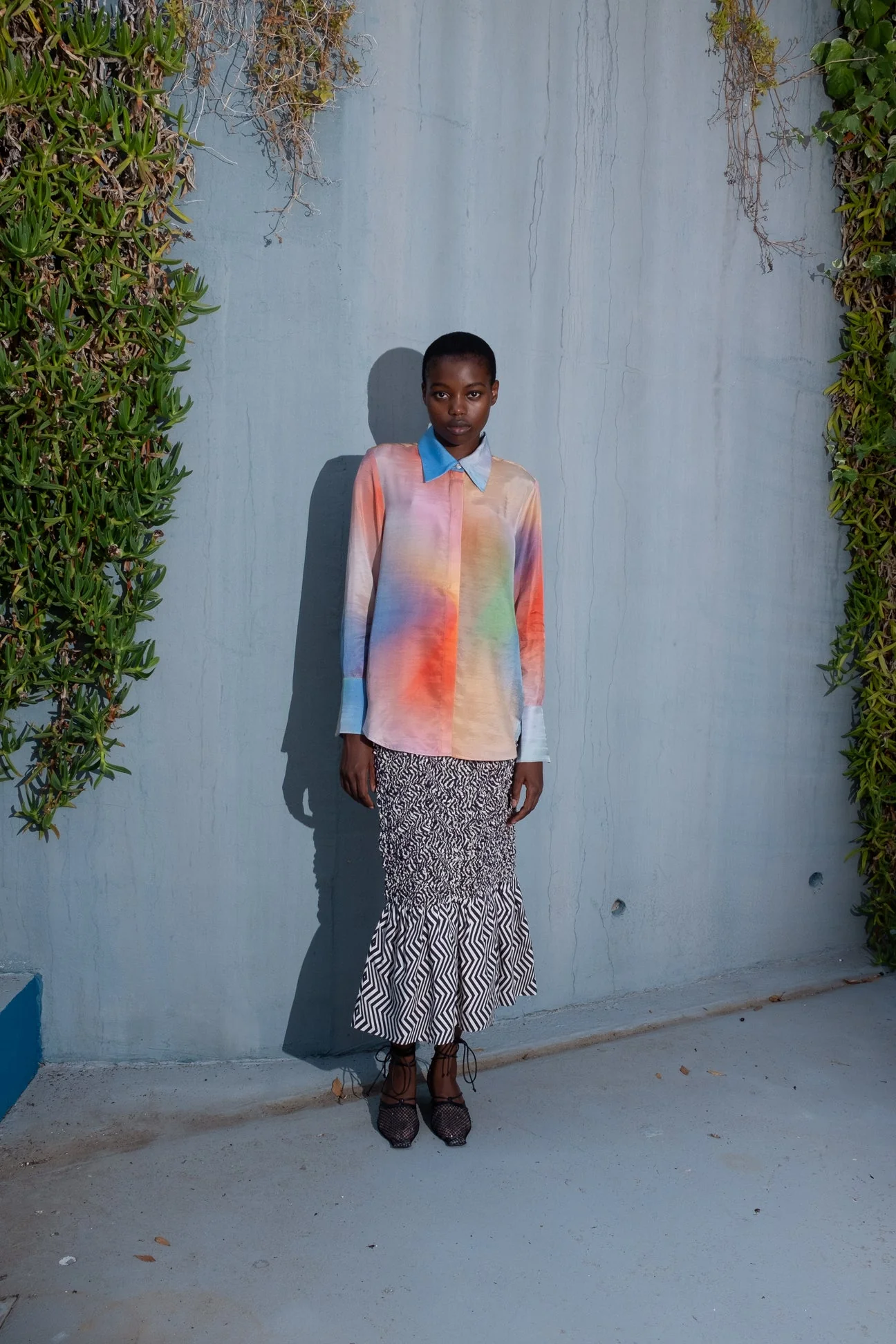 Kali Multicolor Tencel Button Down in Solstice - Image 2