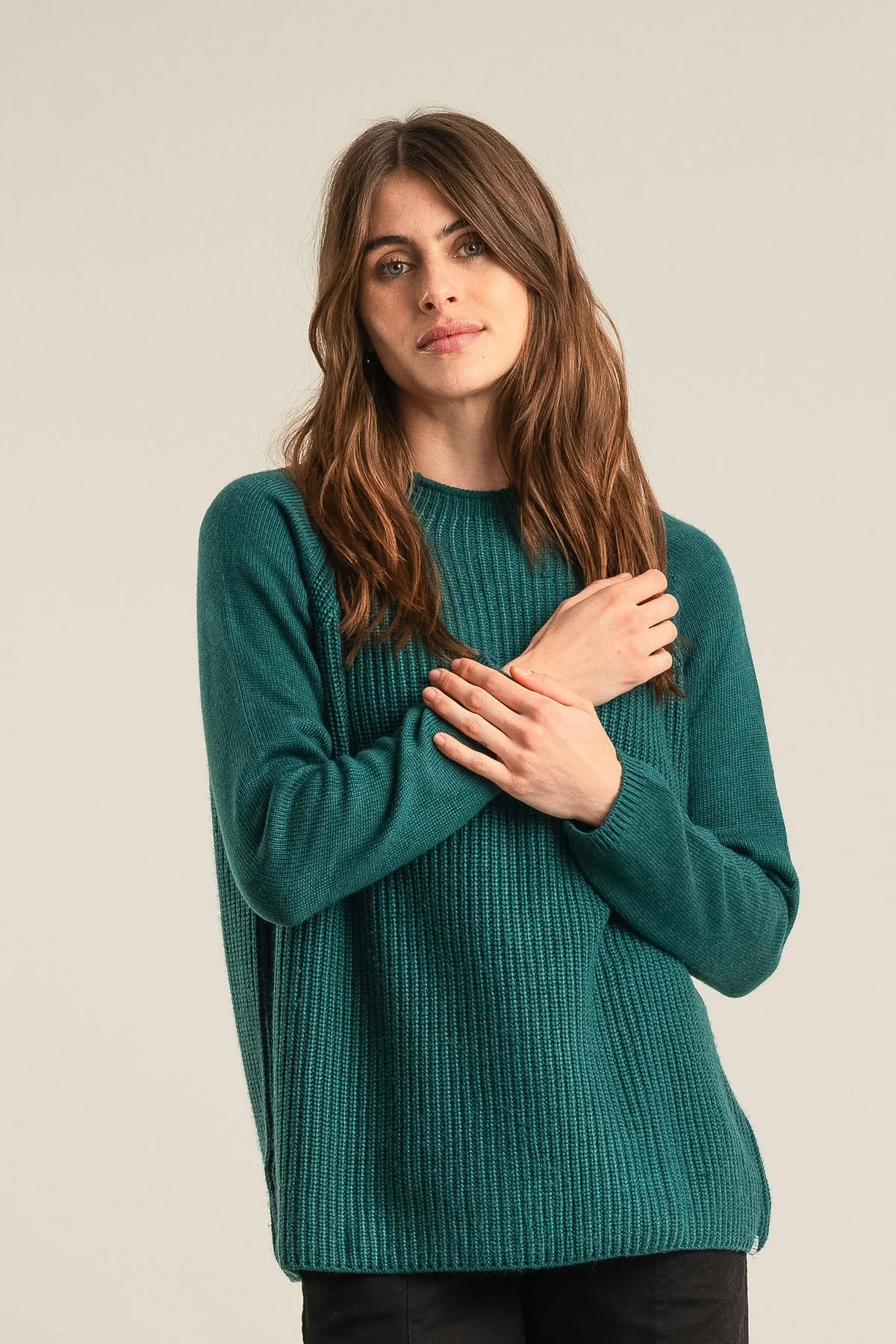 Katty Merino Wool Sweater in Ivy Green