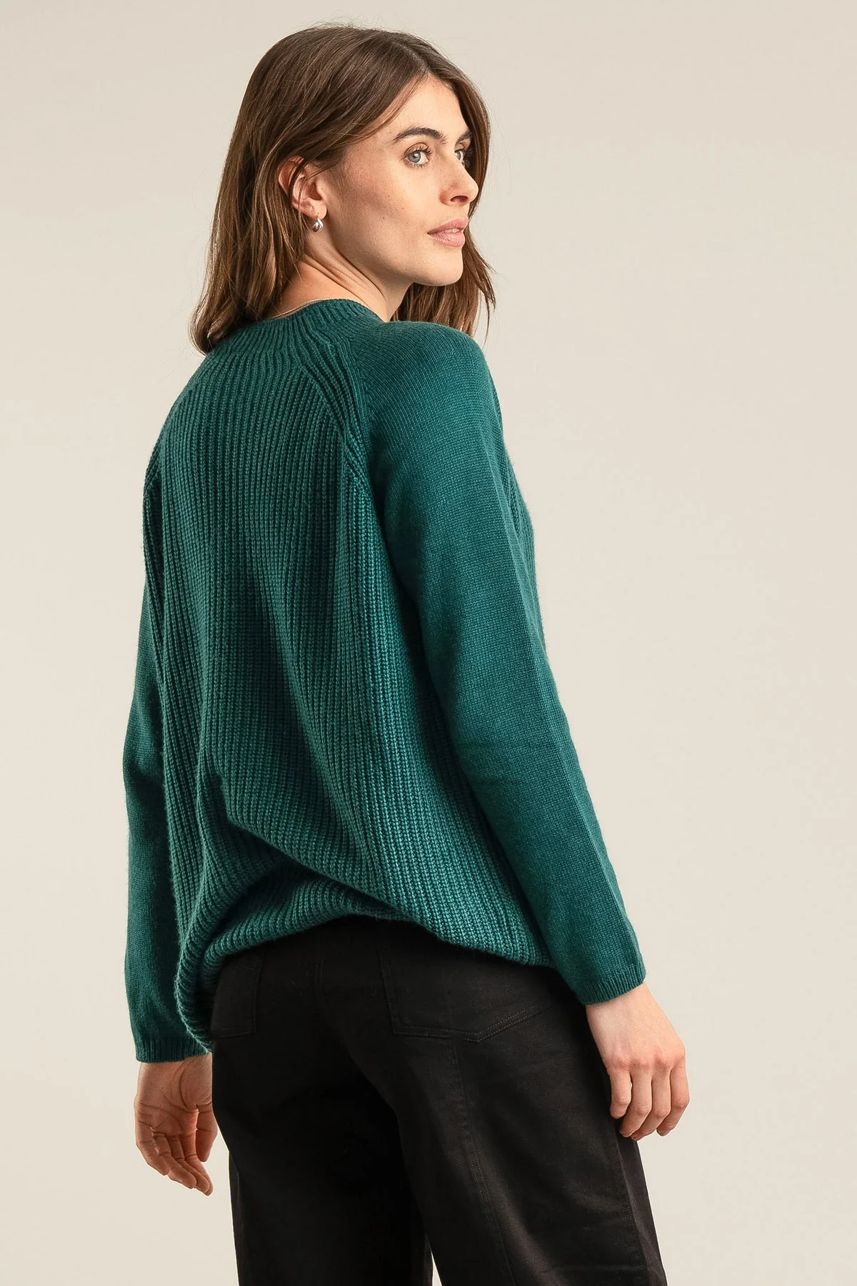 Katty Merino Wool Sweater in Ivy Green - Image 2