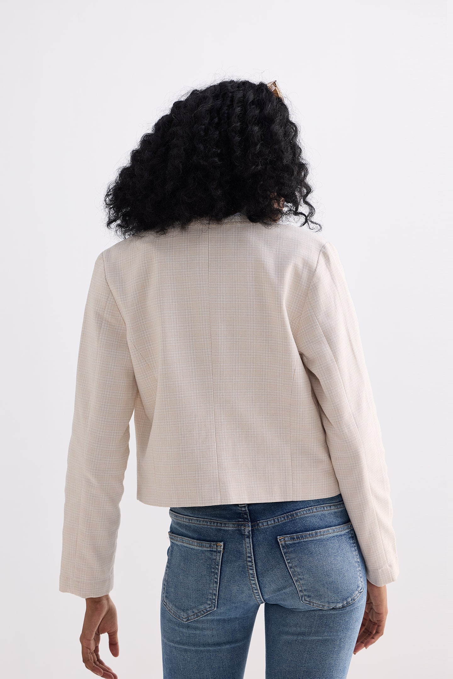 Lady Jacket in Cotton Tweed in Silver Strides - Image 6
