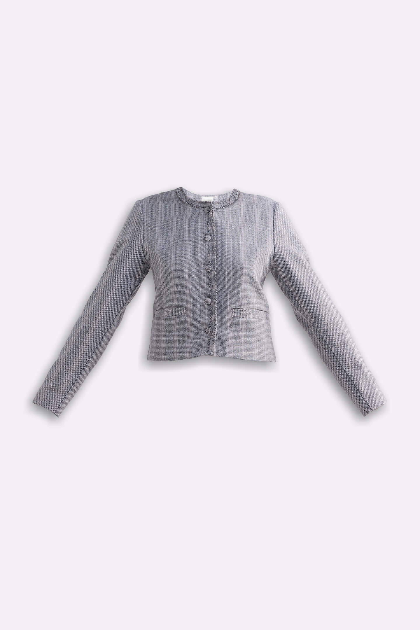 Lady Jacket in Cotton Tweed in Silver Strides - Image 4