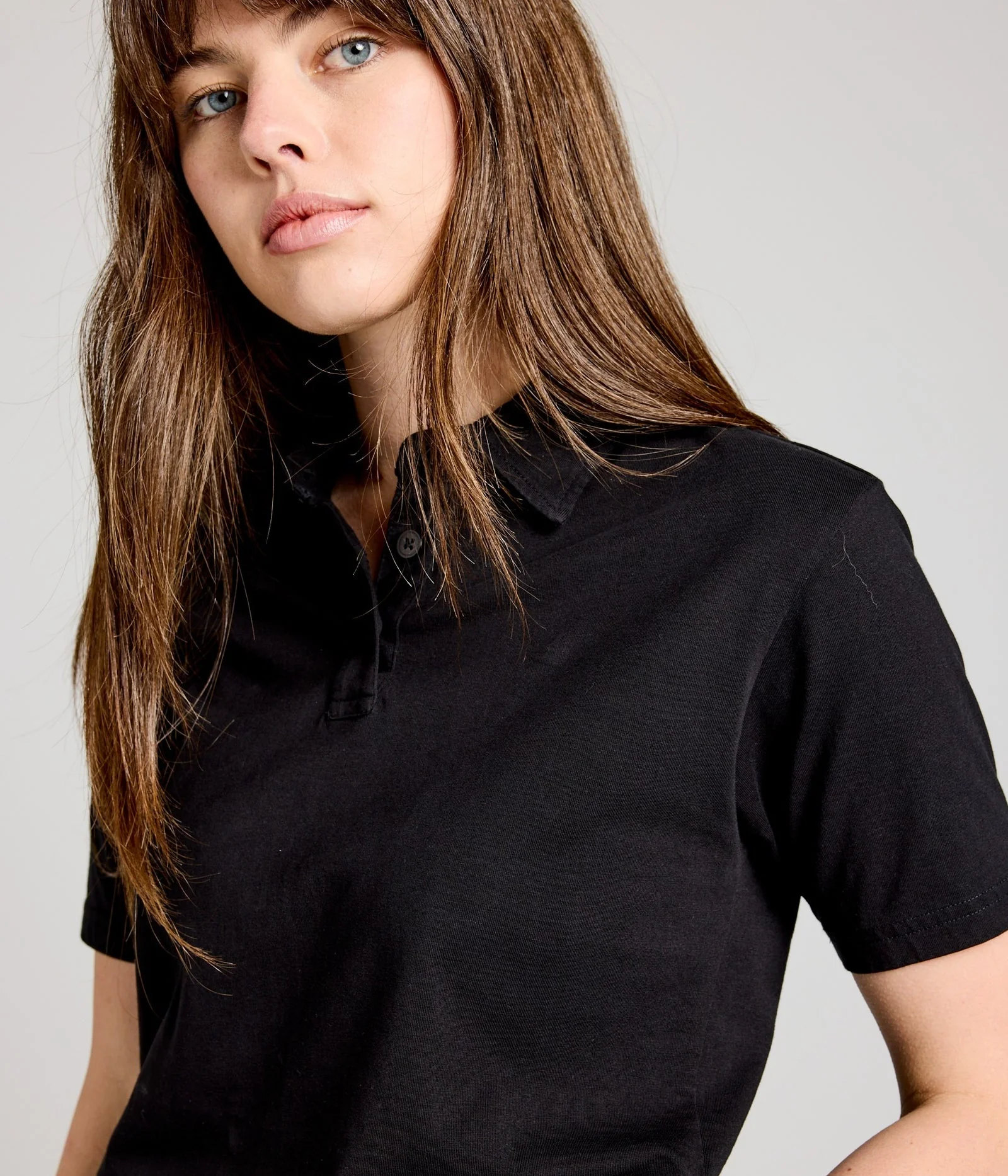 Organic Cotton Polo in Black - Image 2