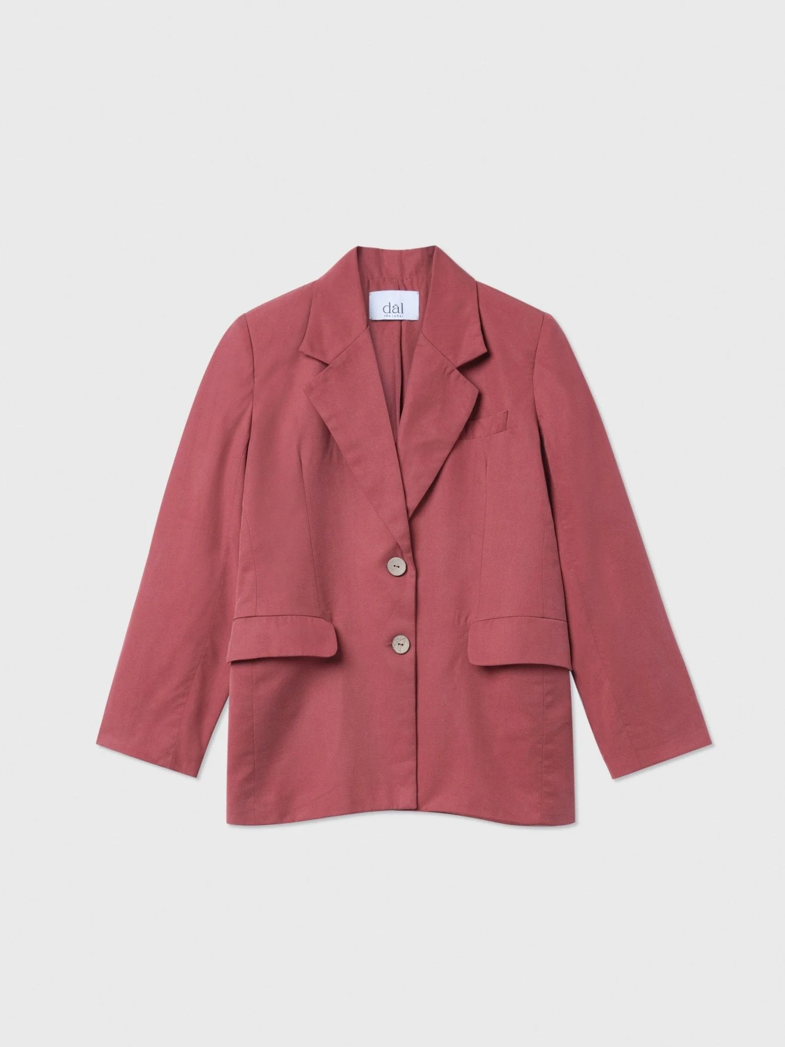Relaxed Single Breasted Blazer in Coffee Brown - Image 13