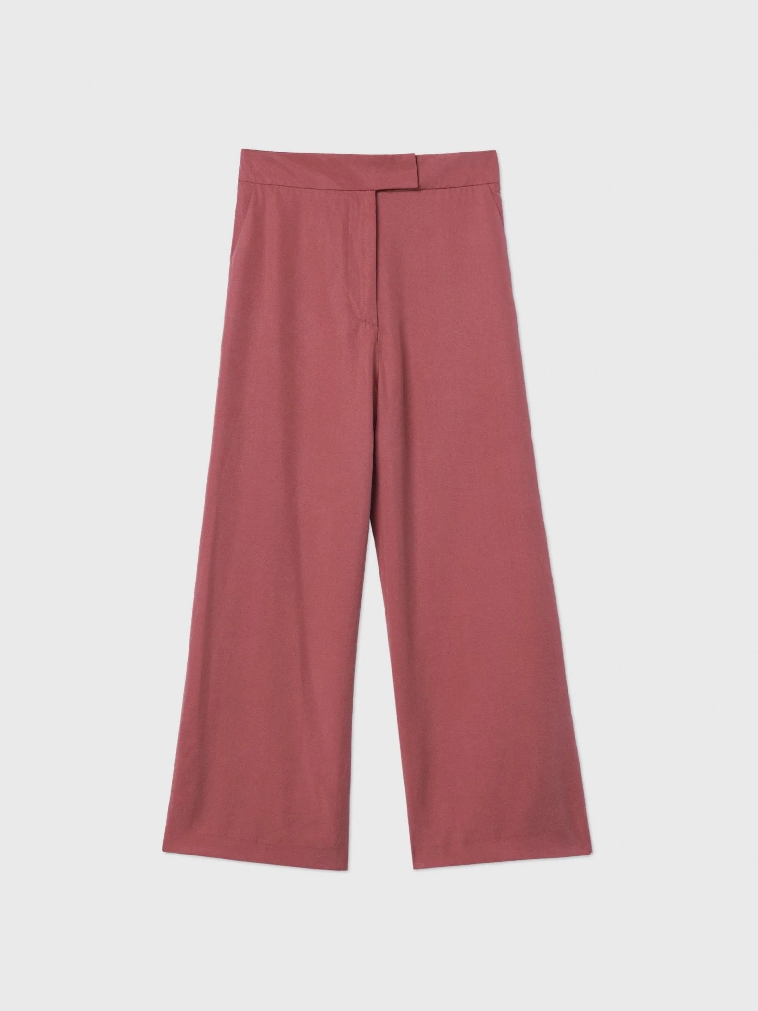 Relaxed Tencel Wide Leg Cropped Pants in Coffee Brown - Image 10