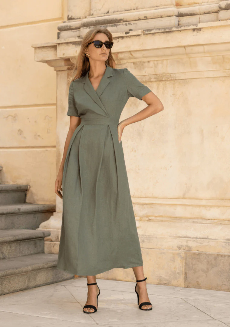 Shally Maxi Notched Collar Dress - Image 6