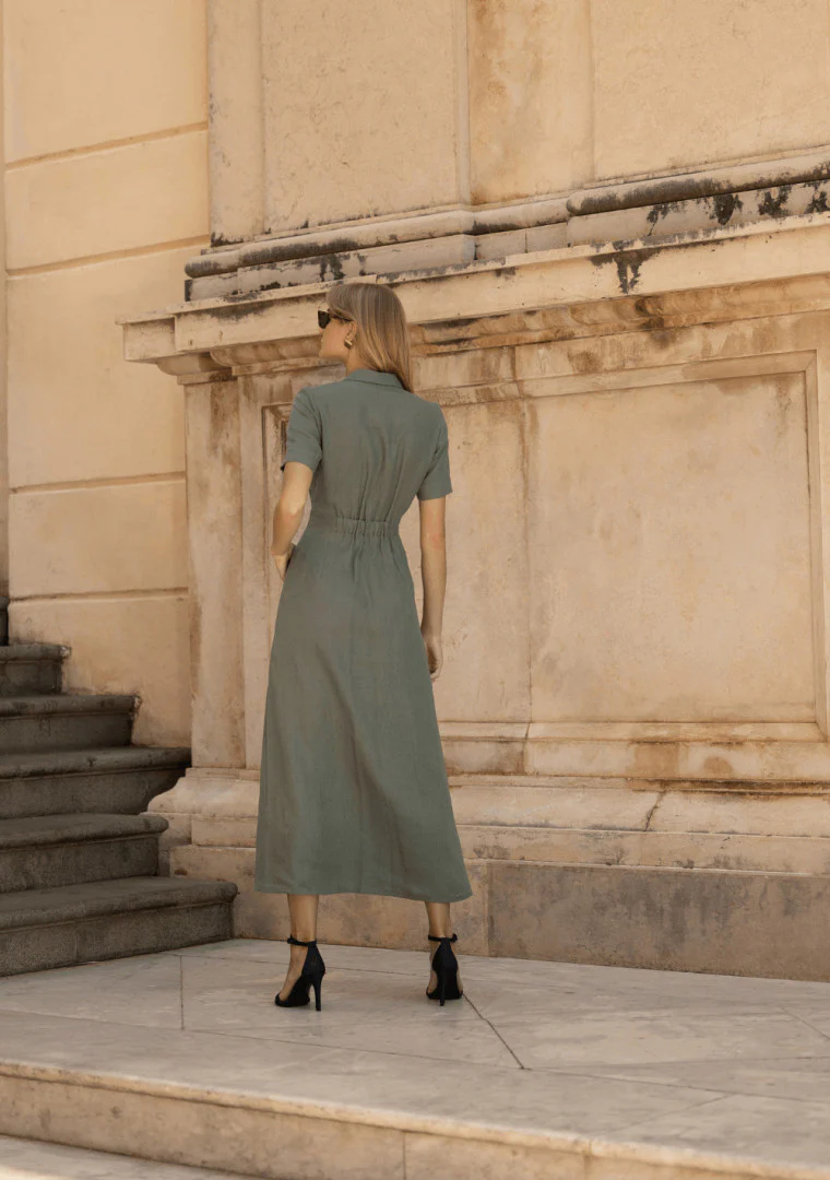 Shally Maxi Notched Collar Dress - Image 7