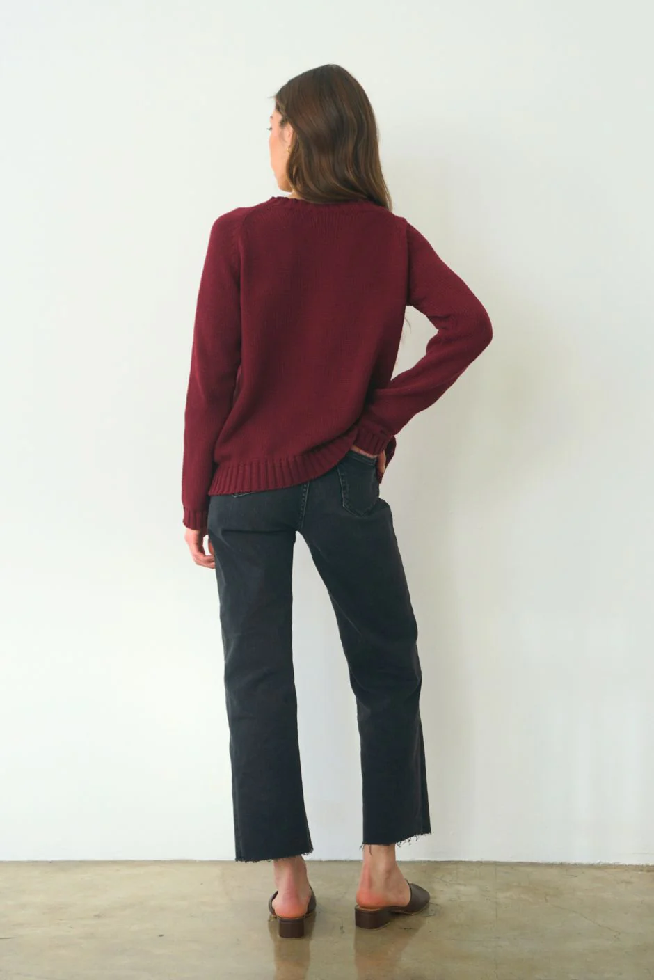 Sloane Crewneck in Burgundy - Image 3