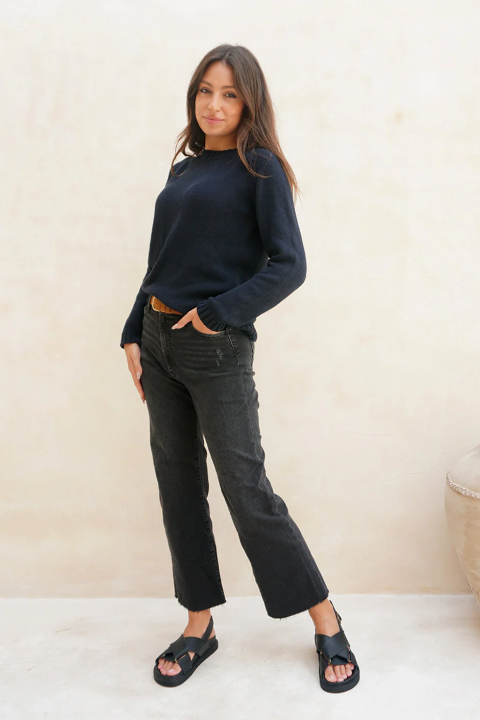 Sloane Crewneck in Midnight Navy - Image 3