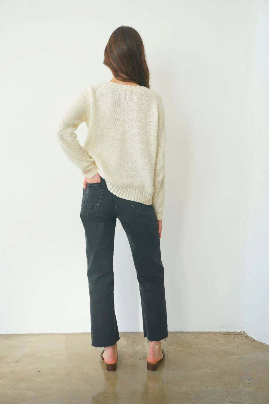 Sloane Crewneck in Oat Milk - Image 3