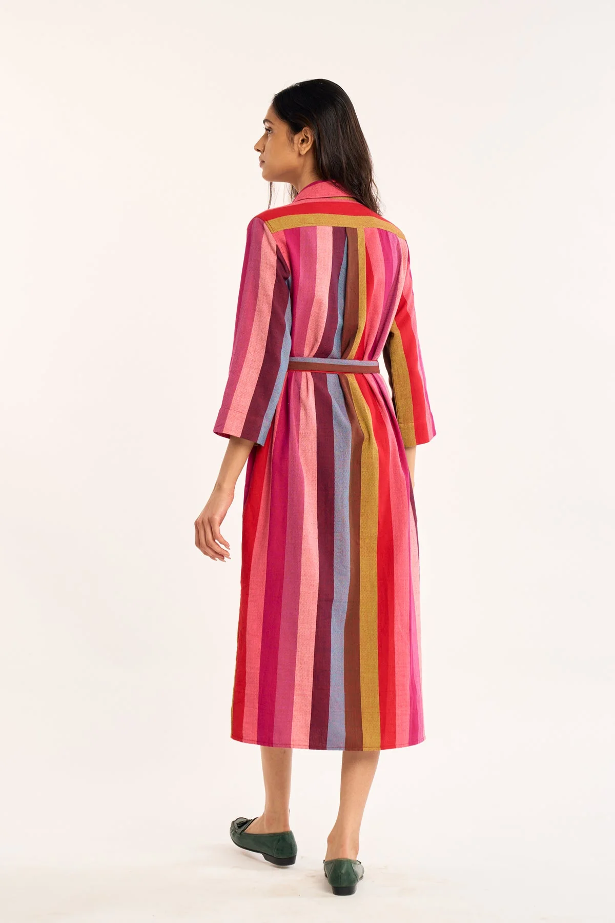 Stella Cotton Wrap Dress in Margo Stripe - Image 3