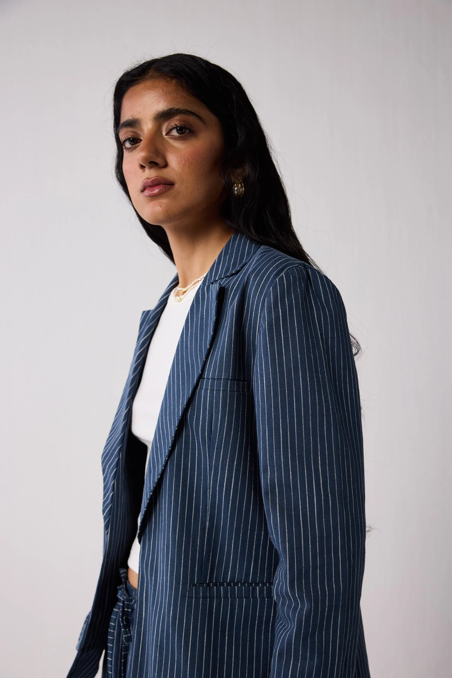 The Weekday Blazer in Blue Stripes - Image 2